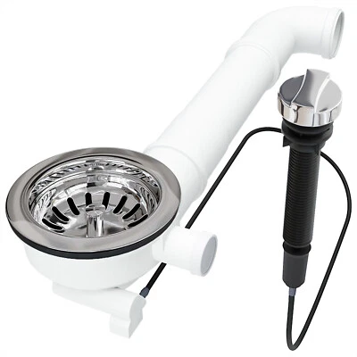 Siebkorbventil 114mm 1" Edelstahl Siebkorb Ablaufgarnitur Ablaufventil Spüle - Bild 1 von 4