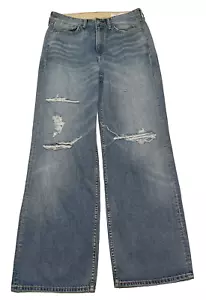 Rag & Bone Logan Mid-Rise Wide Leg Distressed Jeans Blue Wash Women’s Size 29 - Picture 1 of 11