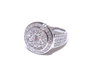 Unisex 14k White Gold 2.50ct Round Cut Prong Set White Diamond Stunning Ring - Picture 1 of 7