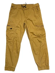Wrangler Boy's Gamer Cargo Pants Sizes 14 Husky Brown Elastic Waist Pull string - Picture 1 of 5