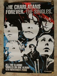 ORIGINAL LARGE 'THE CHARLATANS' PROMO POSTER - "THE SINGLES" - Picture 1 of 1