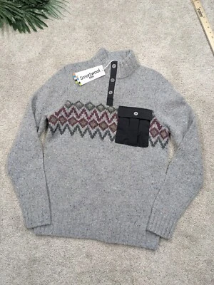 $190 Smartwool Wool Sweater Mens S Small Knit Gray Mock Neck Pullover New NWT - Image 1 of 4