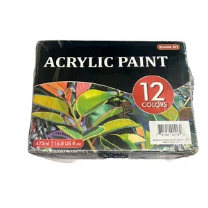 Shuttle Art Acrylic Paint, 12 Colors Acrylic Paint Large Bottle Set, 473ml/16... - Picture 1 of 8