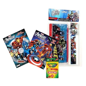 Marvel Avengers Malbücher Aktivitätsbücher + 4-teiliges Schreibwaren-Set + Crayola Buntstifte - Bild 1 von 8