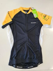 Madison Keirin Damen Kurzarm Radtrikot, Reiten, schwarz/gelb. - Bild 1 von 7