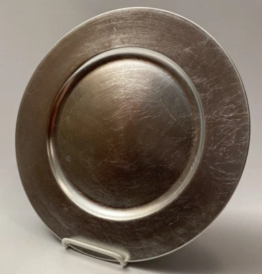 "8 placas de cargador redondas de plástico color plata 12,5"" vacaciones Navidad Acción de Gracias" Foto 1 de 4