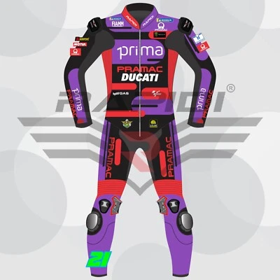 FRANCO MORBIDELLI DUCATI PRAMAC 2024 MODEL MOTOGP MOTORBIKE LEATHER RACING SUIT - Image 1 of 4