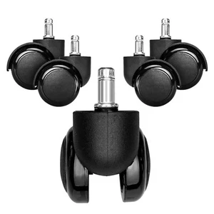 Set de 5 ruedas giratorias para silla de oficina de 10MM/50MM - Negro - Imagen 1 de 5