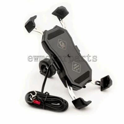 Motorcycle Cell Phone Holder Mount QC 3.0 Fast Charging USB Charger Accessories Foto 1 de 4