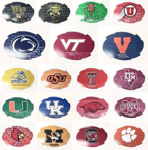NCAA Repeating Name Swirl Auto Car Truck Magnet Decal - New Various Teams Cover