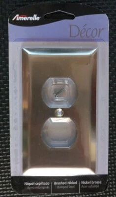 Amerelle Century 1-Gang Duplex Steel Wall Plate - BRUSHED NICKEL - 163DBN (sw) - Image 1 of 3