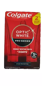 Colgate Optic White Pro Series Whitening Toothpaste Tube Stain Prevention 2 Pack - Picture 1 of 3