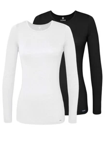 Adar 2 Pack for Women Comfort Fit Long Sleeve T-Shirt/Underscrub Tee - Picture 1 of 147