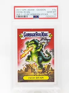 GPK ADAM-GEDDON #3a 2017 Fryin' Ryan Ser 1 clásico ADMGDN PEGATINA PSA 10 Low Pop - Imagen 1 de 2