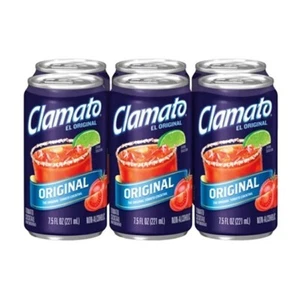 Mott's  CLAMATO JUICE 7.2oz. CASE/24  Red Bloody Mary Beer Chelada Clam Tomato - Picture 1 of 2