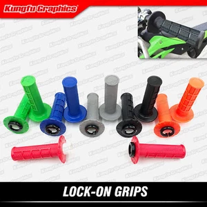 Kungfu Graphics Motorcycle Handlebar Lock on Grips for Yamaha Suzuki 6 Colors - Picture 1 of 8