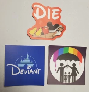 ANTI GROOMING ANTI DISNEY STICKERS 3 PACK LOT *WORLDWIDE 🌐 SHIPPING* - Picture 1 of 12