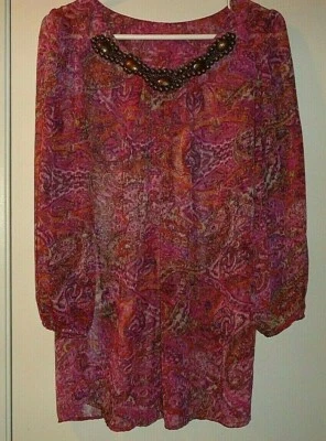 TRAVELSMITH Roxo Camponês Transparente Tamanho Pequeno Brilhante Abstrato Floral Feminino - Imagem 1 de 3