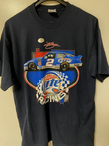 Kurt Busch #2 Penske Racing Black 2 Spot Miller Lite Tee XL C Cover