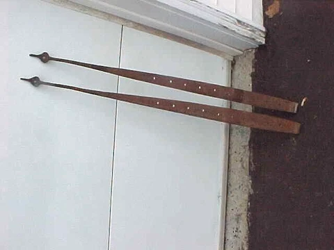 2 Antique Pennsylvania Hand Forged Iron Strap Hinges 37" Barn Door   1800's Cover