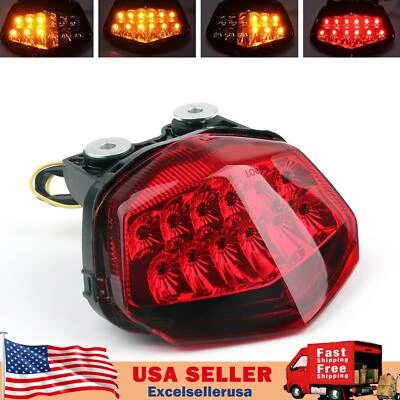 LED Taillight Brake Turn Signal For Kawasaki NINJA EX250 ZX 250R 2008-2012 Red E - Imagem 1 de 3