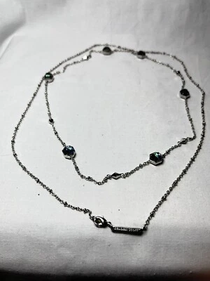 Collar Piedra Abulón Kendra Scott Tono Plata 40 pulgadas Largo, Cierre Langosta Foto 1 de 4