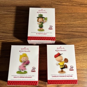 Peanuts Hallmark Keepsake Happiness Is Peanuts All Year Long Lot of 3 - Picture 1 of 9