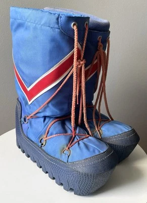 Botas de Invierno Mod Años 80 De Colección Para Hombre Nieve Exterior Retro Rojo Blanco Azul Talla 9/10 Foto 1 de 4