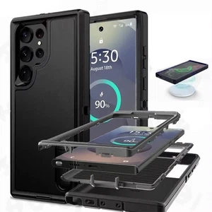 Coque 3-en-1 Renforcée Noire pour Samsung S25 Edge – Antichoc et Support - Foto 1 di 6