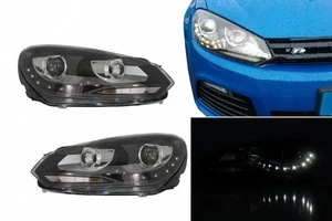 Fari anteriori LED DRL per VW Golf 6 VI 10.2008-2012 Luci diurne Nero - Imagen 1 de 13