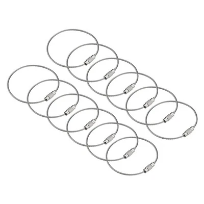 Confezione 12 Cavo Chiave Anelli,155mm Filo Portachiavi Torsione Anelli,Argento - Immagine 1 di 4