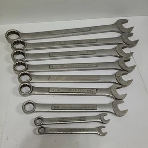 Vintage Craftsman 9pc SAE Combination Wrench Set Made In The USA - Foto 1 di 9