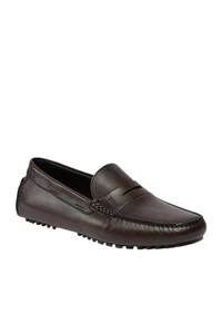 Hugo Boss Driver Moccasin Loafers Shoes Brown Leather Mens UK 8 9 - Picture 1 of 12