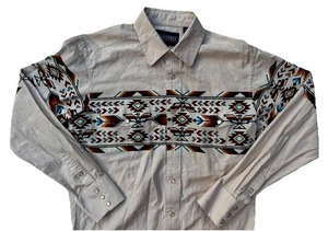 Vintage Panhandle Aztec Wraparound Pear Snap Button Up Western mens M Western - Picture 1 of 11