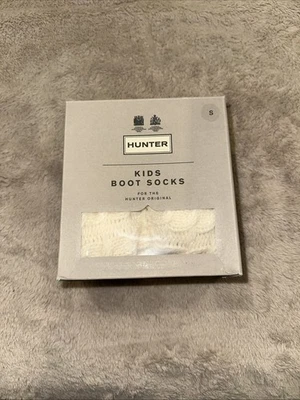 HUNTER KIDS BOOT SOCKS Hunter White US Size Small 8-10 Nib - Image 1 of 3