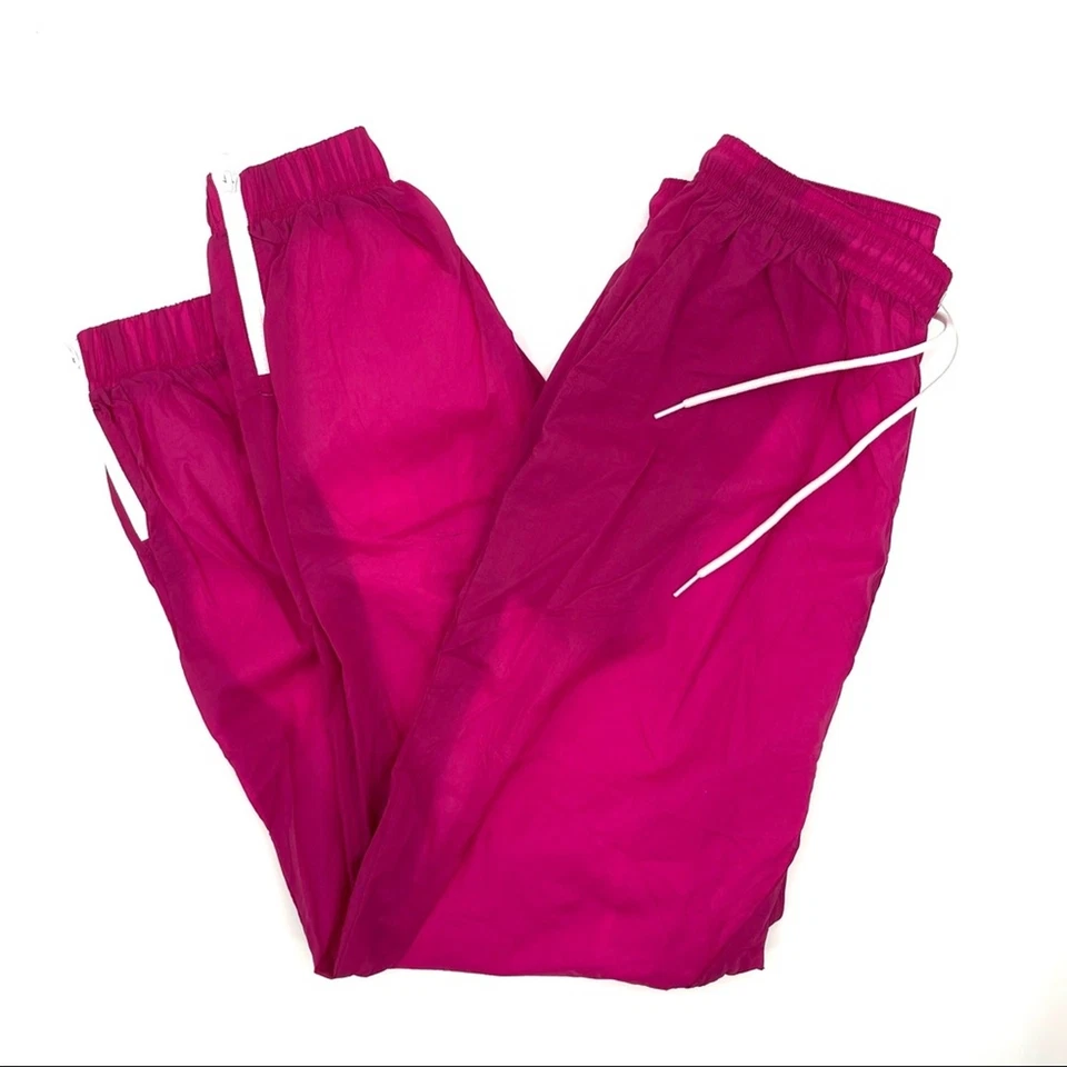 NOVO AMERICAN APPAREL Calça Swish Crinkle Track Média Rosa Unissex Média - Imagem 1 de 4