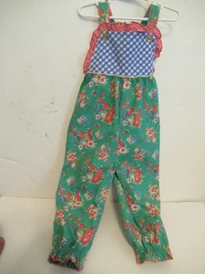D) Girls Size 3T Serendipity Overall Multicolor Snap Crotch Outfit - Picture 1 of 13