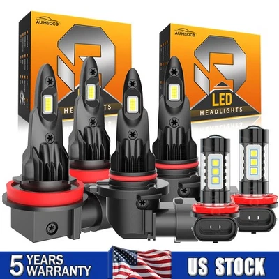 For Saturn Vue 2008-2010 6x White LED Headlight Hi/Lo Beam Fog Light 100000LM - Image 1 of 4