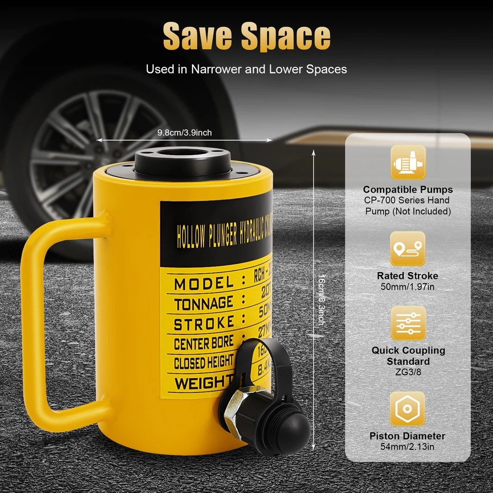 20 Ton Hub 160mm Hohlzylinder Hydraulikzylinder HohlkolbenZylinder Kolbenweg - Bild 1 von 4