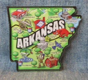 Arkansas Map Acrylic Magnet Souvenir Refrigerator MB26 - Picture 1 of 4
