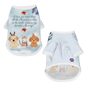 Dream Dog Raza Pequeña - Navidad - S, M y L - Camisas de Algodón de Lujo Gato, Mascota, - Imagen 1 de 4