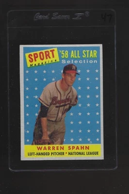 1958 Topps Baseball Warren Spahn All-Star #494 EX-MT 047 Foto 1 de 2