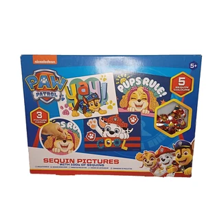 PAW Patrol 3 x Sequin Picture Cards 5 Colours of Sequins + Glue Spin Master - Picture 1 of 4