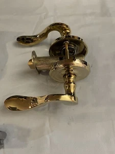 Emtek Decorative Brass Cortina Lever Lock - Interior Right Hand - Picture 1 of 5