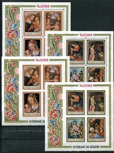 BURUNDI 1968 CHRISTMAS FAMOUS PAINTINGS, Scott 269a, C96a + IMPERFORATE, MINT - Picture 1 of 1
