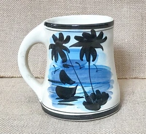 Santo Domingo Palmen Ozean Segelboot Kunstkeramik Becher Tasse Tropical Coastal - Bild 1 von 6