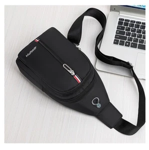 Men's Solid Color Canvas Zipper Fanny Pack NAVY BLUE COLOR - Bild 1 von 3