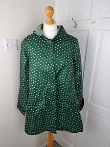 SEASALT Green Polka Dot Rain Coat Size 10 "The Pack It Jacket 2" - Picture 1 of 5