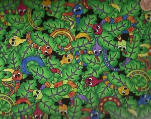 Rainforest buzzbright bugs Northcott green Cheri Strole fabric - Picture 1 of 1