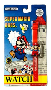 VINTAGE NINTENDO SUPER MARIO BROS. WATCH RED WATCHBAND NEW SEALED CARD RARE - Bild 1 von 9